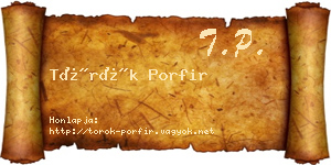 Török Porfir névjegykártya